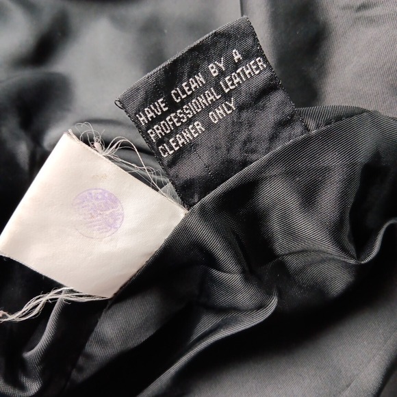 Green Field Leather Jacket Womens Medium MOTO Black Belted Motorcycle Grunge VTG - Picture 11 of 13